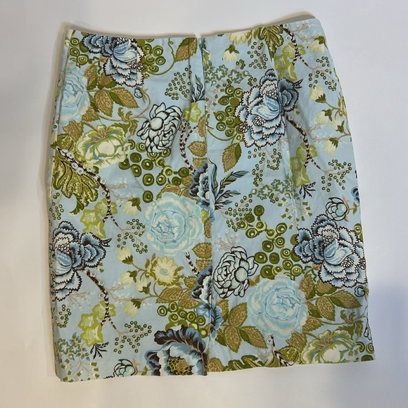 Talbots | Sky Blue Floral Cotton/Spandex Pencil Skirt | 12 - Picture 7 of 13